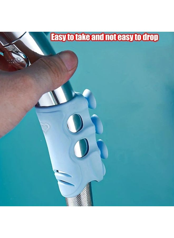 Blue Suction Cup Shower Head Holder Adjustable Portable Rust Proof For Kitchen Bathroom - Image 5